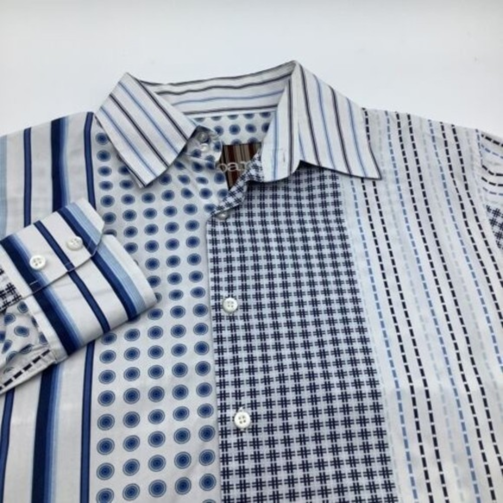 Roar Mens Long Sleeve Button Up Multi‎ Pattern Shirt Size XL